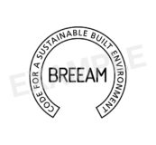 BREEAM official assessment logo, code for a sustainable built environment 